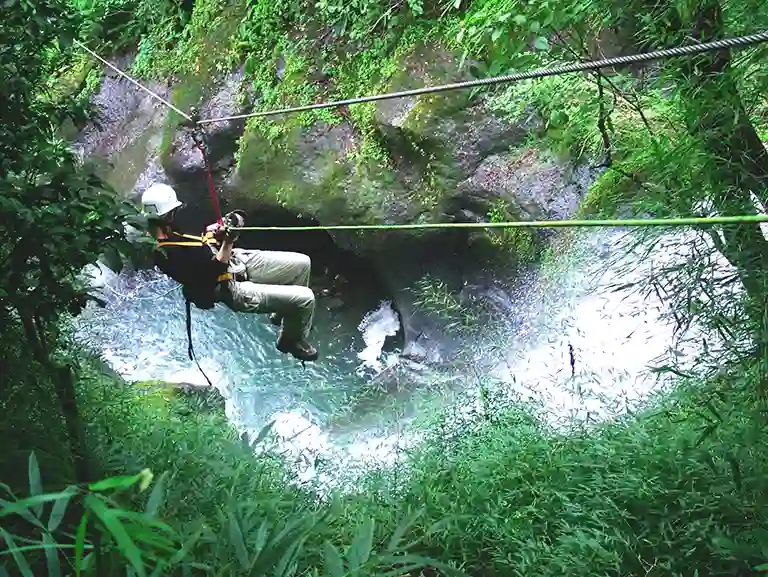 Rappel over waterfalls